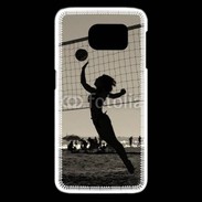 Coque Samsung Galaxy S6 edge Beach Volley en noir et blanc 115