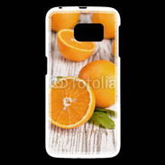 Coque Samsung Galaxy S6 Belles oranges sur fond en bois