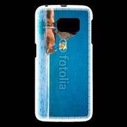 Coque Samsung Galaxy S6 Femme sirotant un cocktail face à la mer