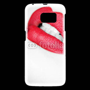 Coque Samsung Galaxy S6 bouche sexy rouge à lèvre gloss crayon contour