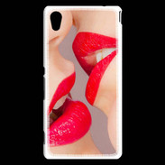 Coque Sony Xperia M4 Aqua Bouche sexy Lesbienne et rouge à lèvres gloss