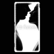 Coque Sony Xperia M4 Aqua Couple d'amoureux en noir et blanc