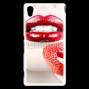 Coque Sony Xperia M4 Aqua Bouche sexy rouge à lèvre gloss rouge fraise