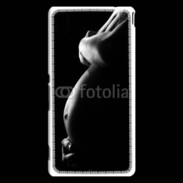 Coque Sony Xperia M4 Aqua Femme enceinte en noir et blanc