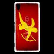 Coque Sony Xperia M4 Aqua Cupidon sur fond rouge