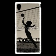 Coque Sony Xperia M4 Aqua Beach Volley en noir et blanc 115