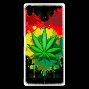 Coque Sony Xperia Z5 Premium Feuille de cannabis et cœur Rasta