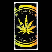 Coque Sony Xperia Z5 Premium Grunge stamp with marijuana leaf