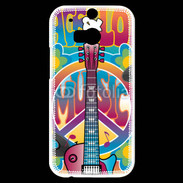 Coque HTC One M8s Peace love music 3