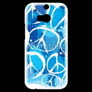 Coque HTC One M8s Peace and love Bleu