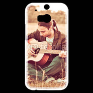 Coque HTC One M8s Guitariste peace and love 1