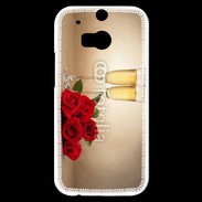 Coque HTC One M8s Coupe de champagne, roses rouges