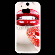 Coque HTC One M8s Bouche sexy rouge à lèvre gloss rouge fraise