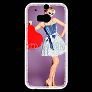 Coque HTC One M8s femme glamour coeur style betty boop