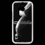 Coque HTC One M8s Femme enceinte en noir et blanc