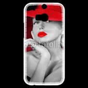 Coque HTC One M8s Femme élégante en noire et rouge 15