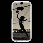 Coque HTC One M8s Beach Volley en noir et blanc 115