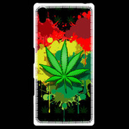 Coque Personnalisée Sony Xpéria Z5 Feuille de cannabis et cœur Rasta