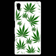 Coque Personnalisée Sony Xpéria Z5 Feuille de cannabis sur fond blanc