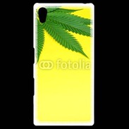 Coque Personnalisée Sony Xpéria Z5 Feuille de cannabis sur fond jaune 2
