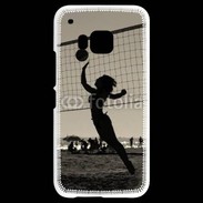 Coque HTC One M9 Beach Volley en noir et blanc 115