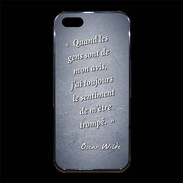 Coque iPhone 5/5S Premium Avis gens Bleu Citation Oscar Wilde