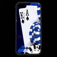 Coque iPhone 7 Premium Poker bleu et noir